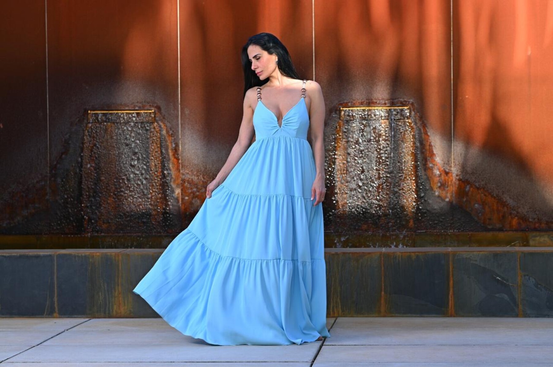 Vestido Oriana - Celeste 