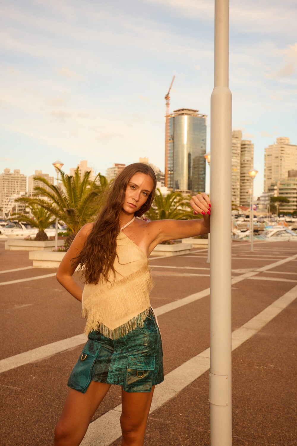 Top Rombo Raphia Ocre