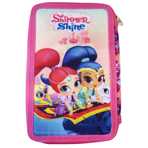 Cartuchera Infantil Shimmer and Shine 3 Pisos con Cierre 13 x 20 cm U