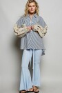 CAMISA CON CROCHET Azul