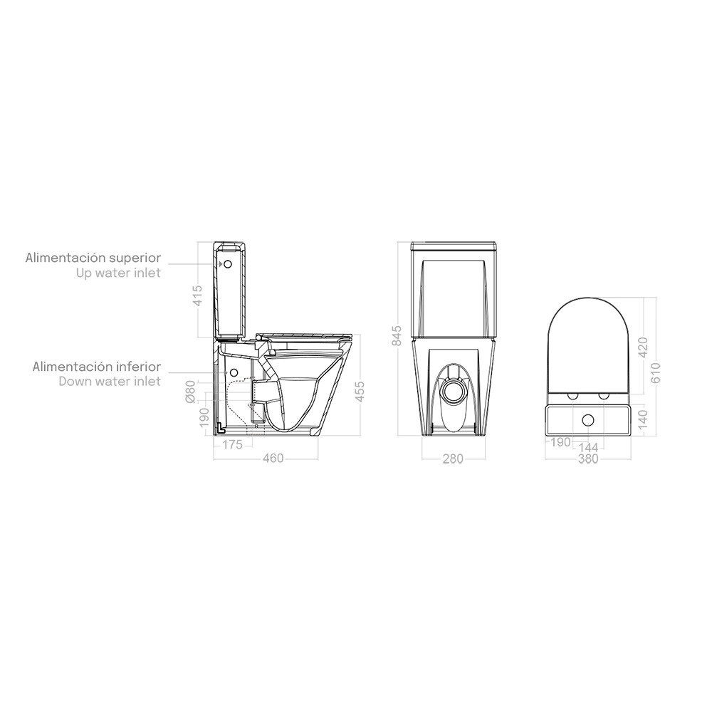 INODORO PARA MOCHILA MODELO AQUITANIA BLANCO ADOSADO PARED - RAMON SOLER Inodoro Para Mochila Modelo Aquitania Blanco Adosado Pared - Ramon Soler