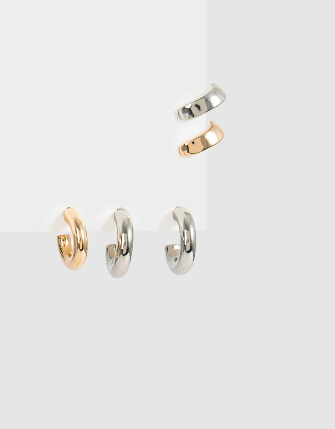 Bijou Cuff Mix plaiting Set De Aros Mixplating - Dorado