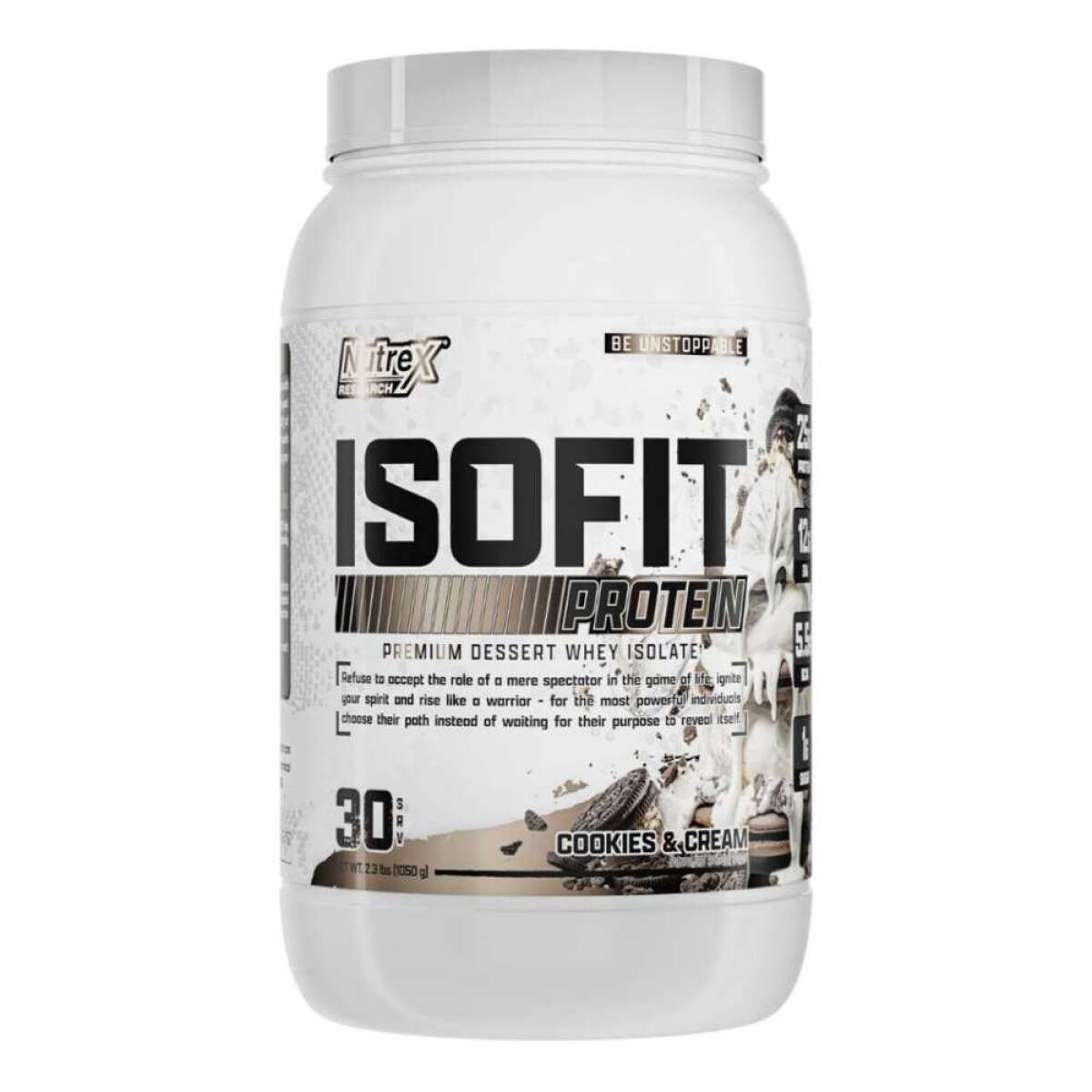 IsoFit Proteína Aislada de Suero 2 lb Nutrex - Cookies & Cream 