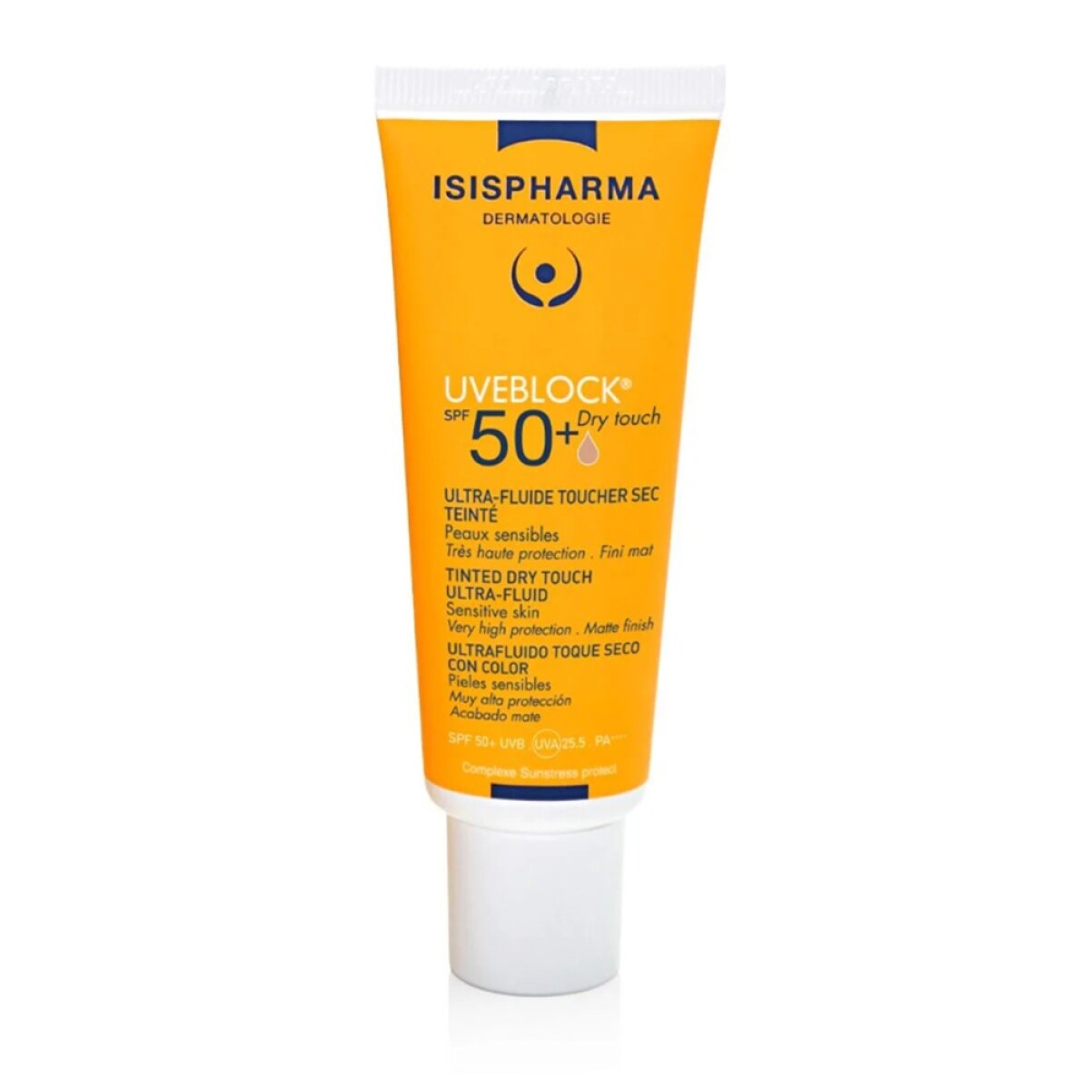 Protector Solar Uveblock Toque Seco Con Color Spf 50. 