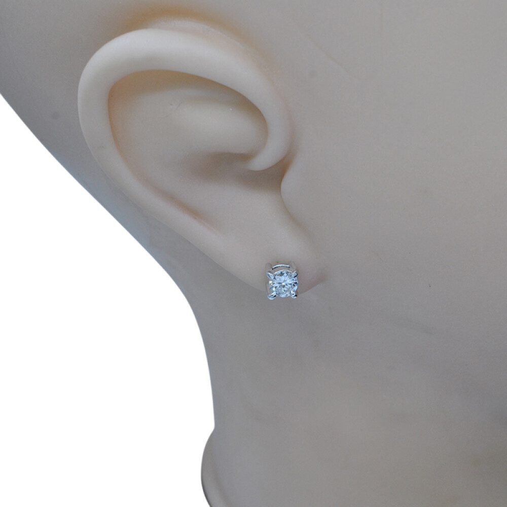 Caravanas en oro 18k blanco y brillantes Caravanas en oro 18k blanco y brillantes