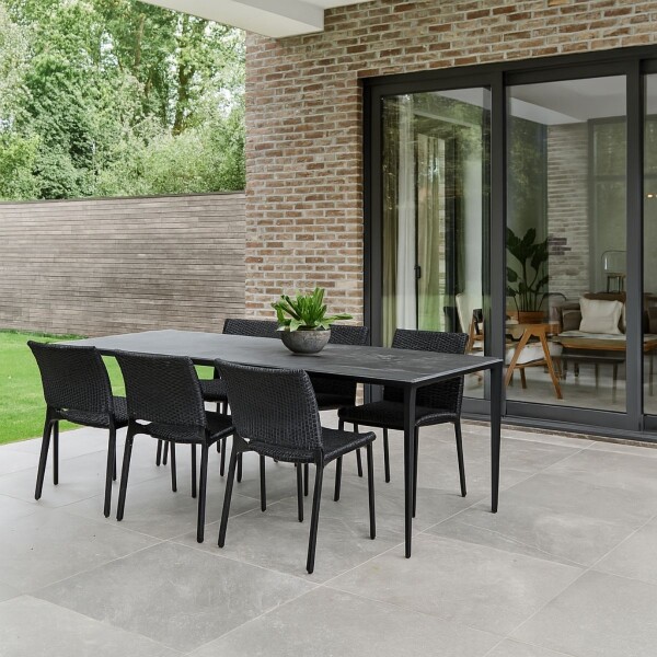 MESA DE EXTERIOR CELLINA NEGRO - RECTANGULAR
