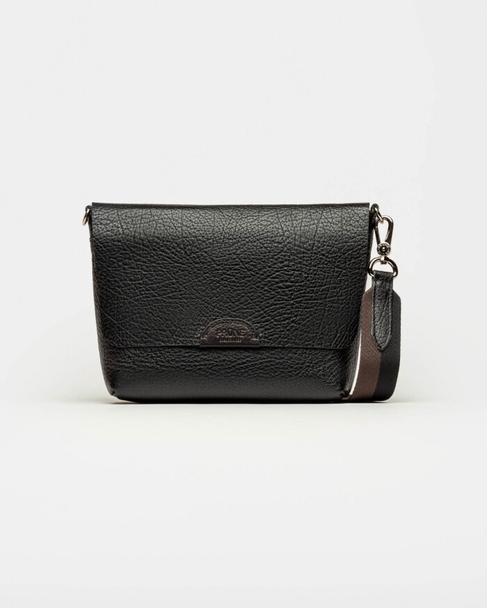 Morral Nina en cuero graneado Negro