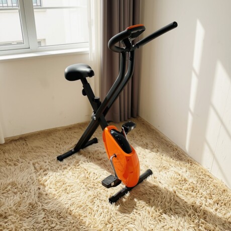 Bicicleta Fija Ergométrica Plegable Altura Ajustable Naranja