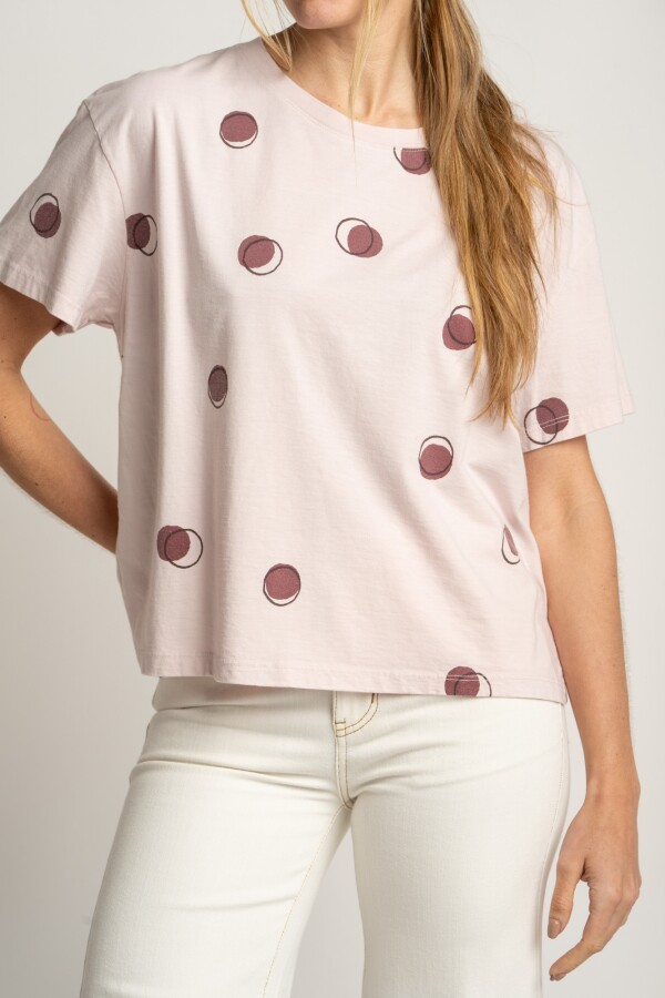 Remera Algodon Lunares Rosa Rosa