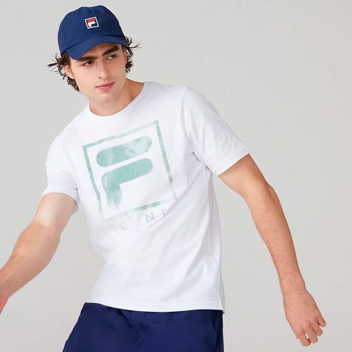 Remera Camiseta Deportiva Para Hombre Fila Soft Urban - Blanco 