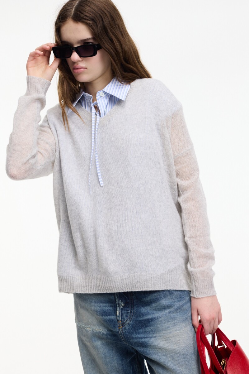 SWEATER V Gris