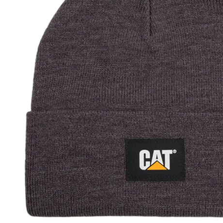 Gorro Caterpillar Label Cuff Beanie - Black Dark Heather Grey