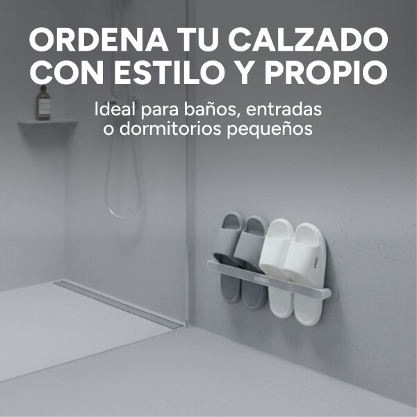 Barra Organizador De Calzado Toallero Zapatera Mediano Color Gris