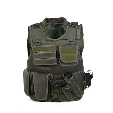 Chaleco TACTICAL S.I porta placas - Cia Militar Verde