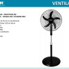 Ventilador De Pie Tem 3 Velocidades 45 Cm De Diametro 50 W Ventilador De Pie Tem 3 Velocidades 45 Cm De Diametro 50 W