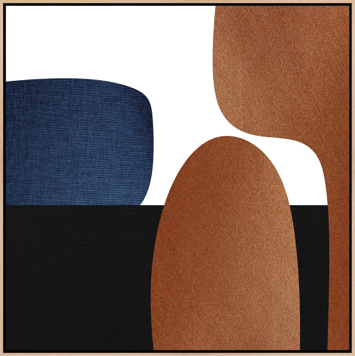 CUADRO ABSTRACTO CANVAS MARCO MADERA 