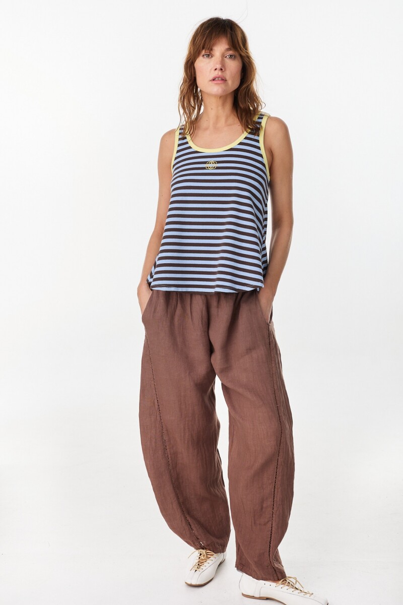 Musculosa Remy Chocolate/Celeste