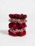 Skunzies Set por 5 Set De Scrunchies Monocromático - Rojo Burdeaux