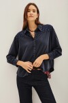 Camisa Wide Tencel Flowers Azul
