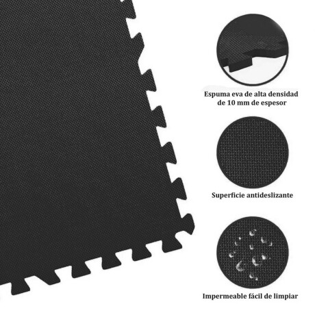 Piso Goma Eva Tatami Encastrable 1x1mts X1cm Gimnasio Negro