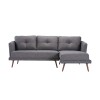 Sofá Con Chaise Triunfo - 3 Cuerpos Gris Chaise Izquierdo