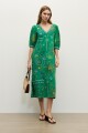 Maxi vestido estampa Étnica verde