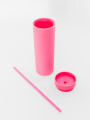 Vaso Con Tapa + Sorbito Beverly Alto Bubblegum