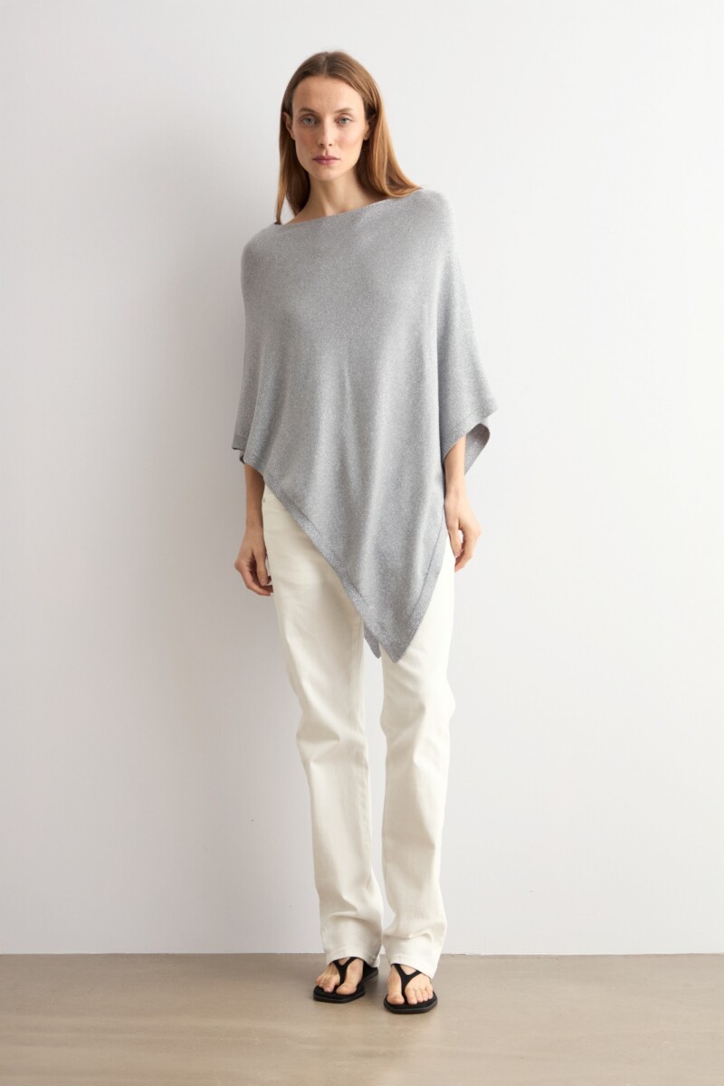 Capa tejida lurex gris