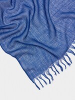Pashmina De Lana Con Flecos azul