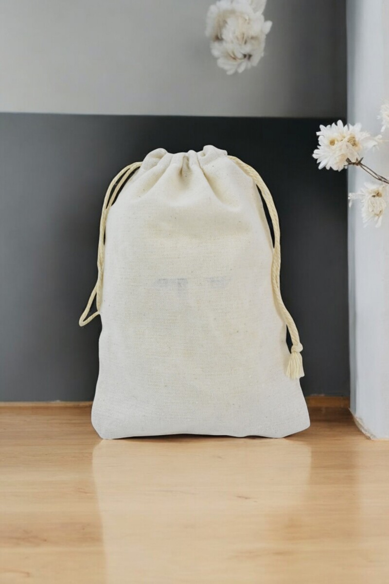 Bolsa tela algodon 12x17 cm. - NATURAL 