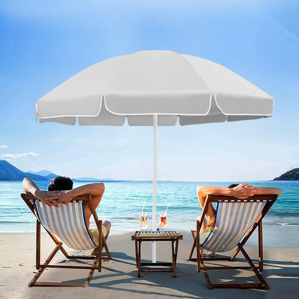 Combo Sombrilla Gris de Playa con Protección UV + Base Ancla Espiral - IMBACK Combo Sombrilla Gris de Playa con Protección UV + Base Ancla Espiral - IMBACK
