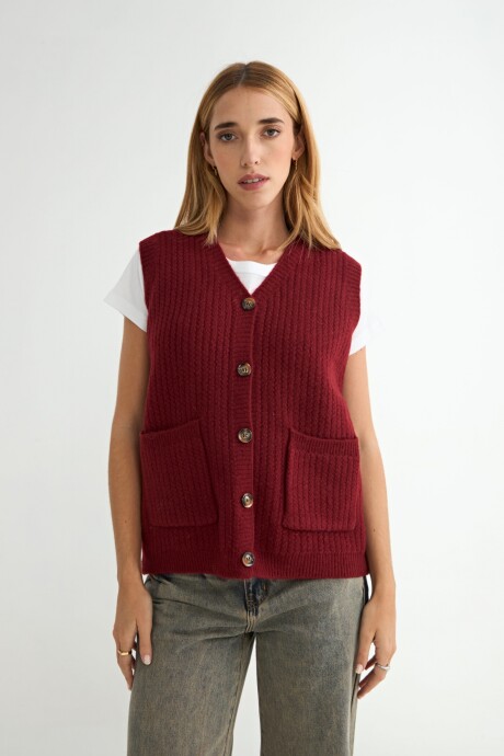 CHALECO LONGAN BORDO