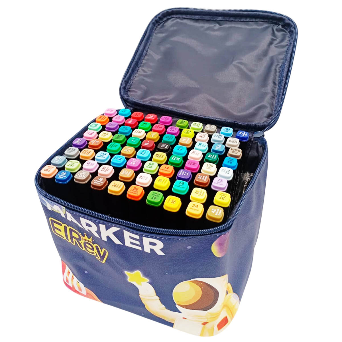 Set X80 Marcadores De Doble Punta Surtidos C/ Estuche - Azul 