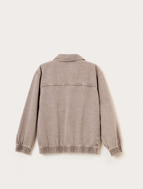 CAMPERA OVERSIZED GASTADA PARA NIÑA GRIS