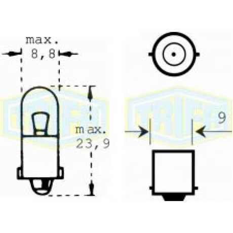 LAMPARA - BAYONETA 12V 2W - BA9S TRIFA LAMPARA - BAYONETA 12V 2W - BA9S TRIFA