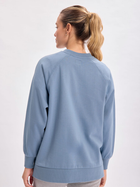 Buzo deportivo oversize estampa Self Azul
