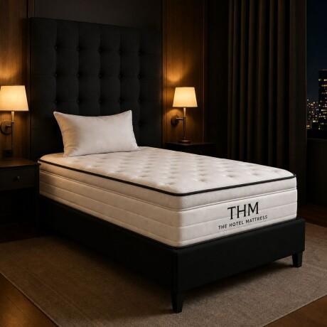 Sommier 1 Plaza HAMPTONS Rhodium 90X190 Negro