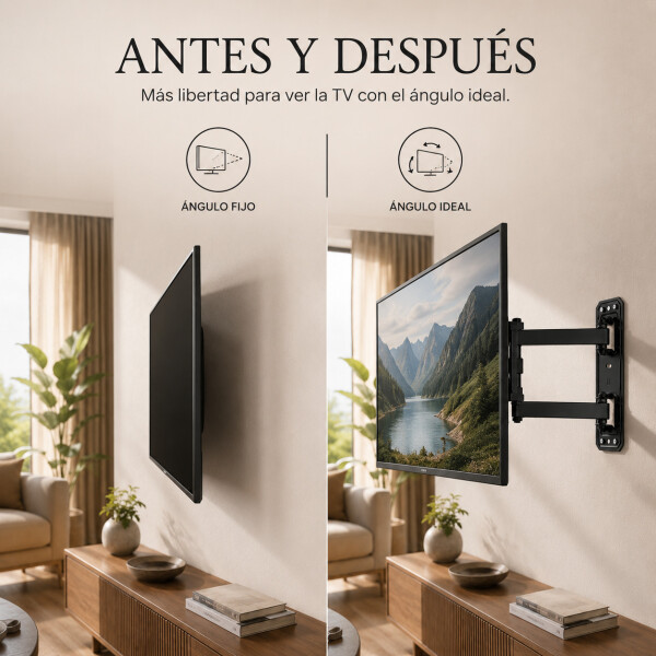 Soporte De Pared Movil Brazo Acero Tele Tv De 37-70" Brateck Color Negro