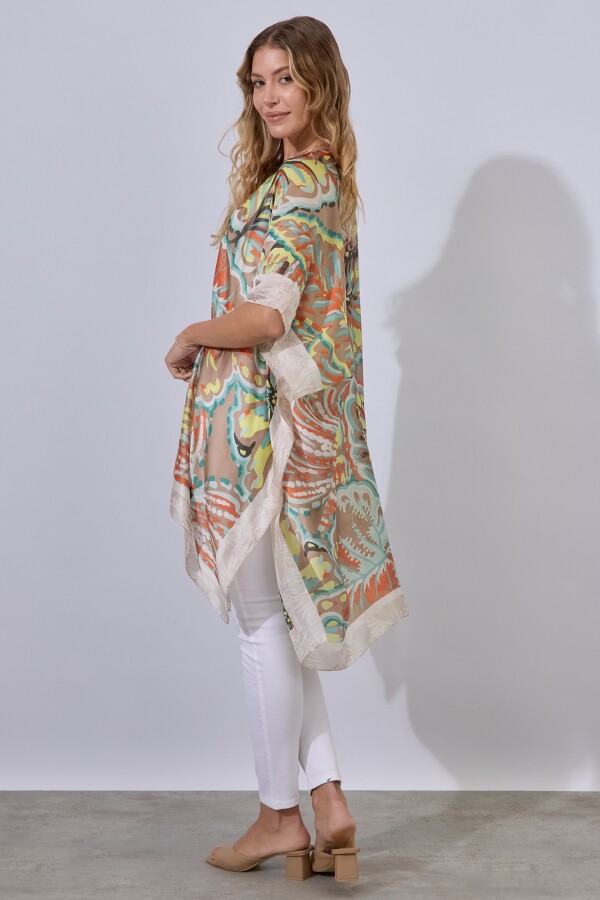 Kimono Printed MULTI/TOSTADO