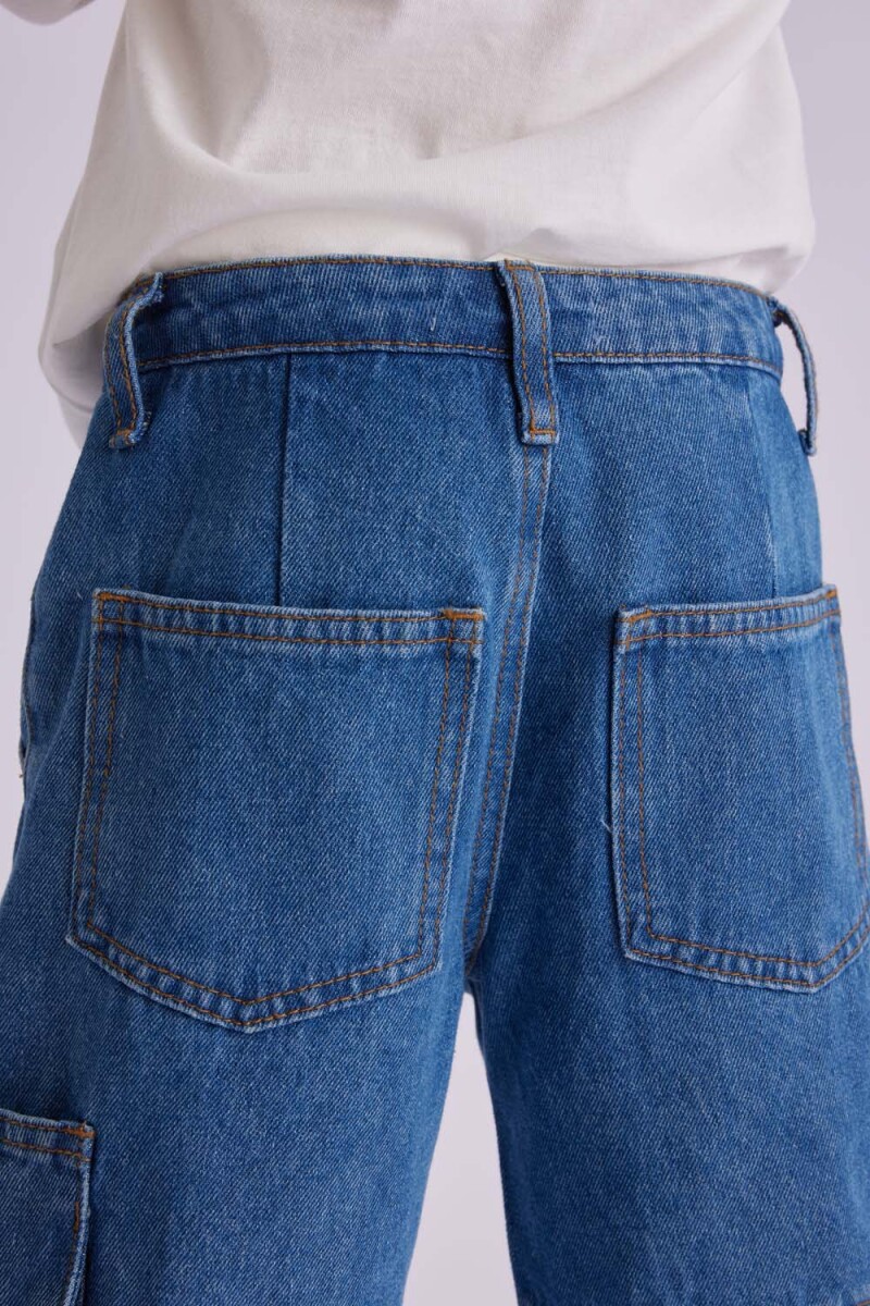 Pantalón de jean cargo Azul