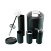 Set de baño 6 pz Negra y cromo (papelera-dispensadores) Set De Baño 6 Pz Negra Y Cromo (papelera-dispensadores)