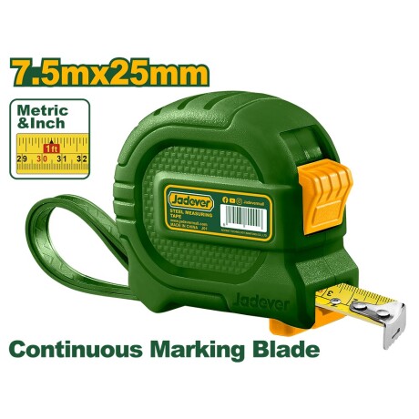 Cinta Métrica 7.5m x 25mm Jadever JDMT4340 Cinta Métrica 7.5m x 25mm Jadever JDMT4340