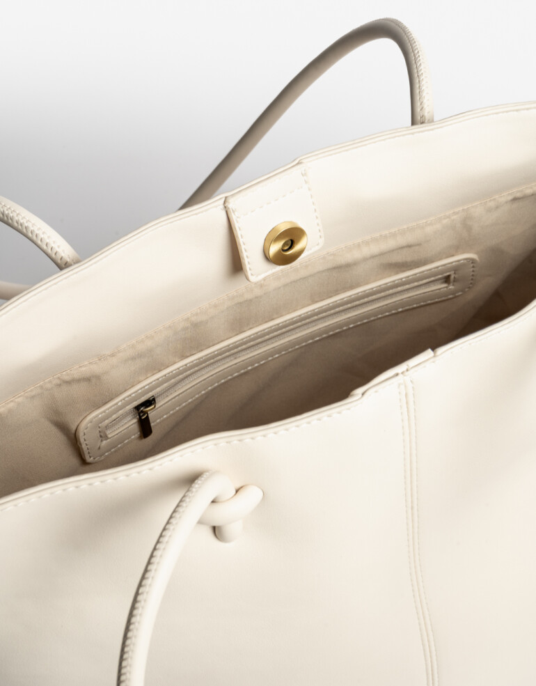 Shopper Shopper Minimalista Crudo - Blanco Crudo