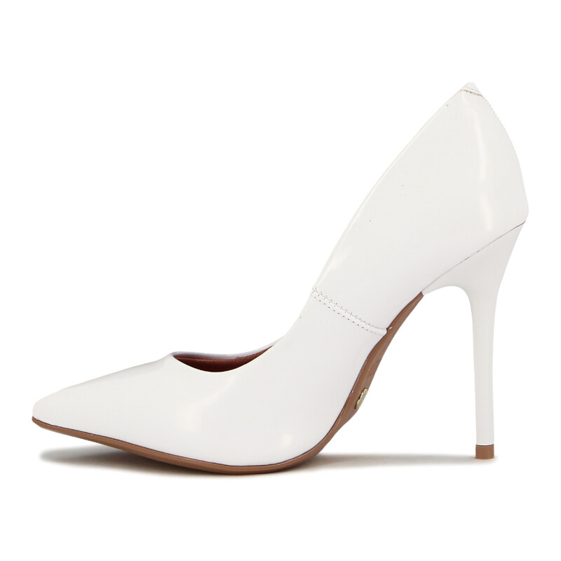 Zapato Formal Mujer Vizzano Taco Alto Charol Blanco