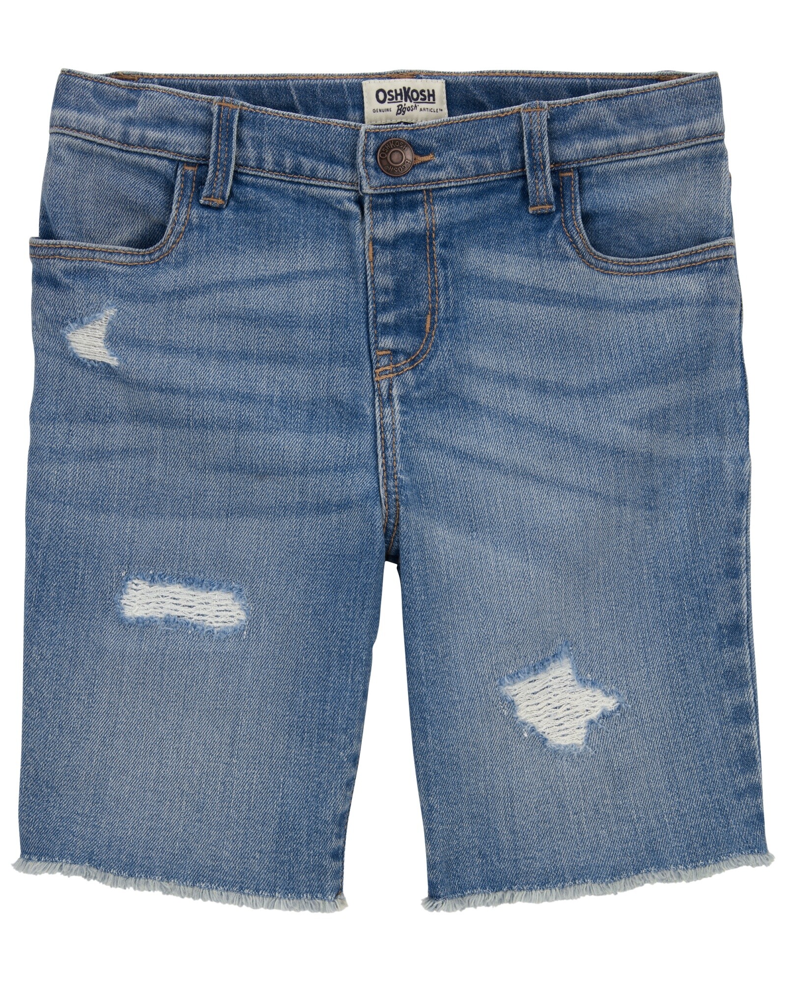 Bermuda jean con rasgado Sin color
