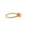 Anillo Solitario-Oro bajo-Perla española y Zirconia-AN8170 conperla