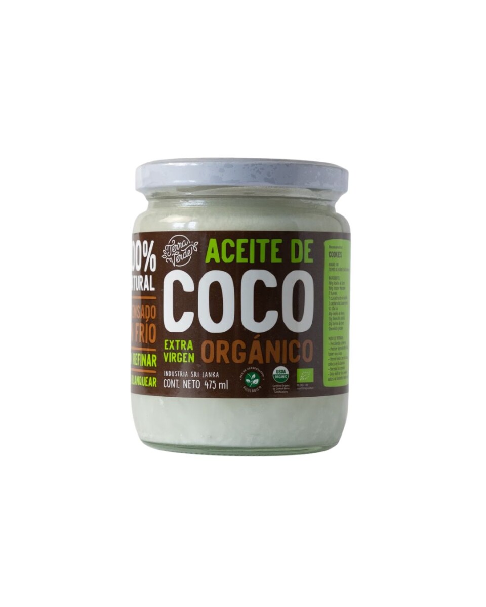 Aceite de Coco Orgánico Extra Virgen 475ML Terra Verde 