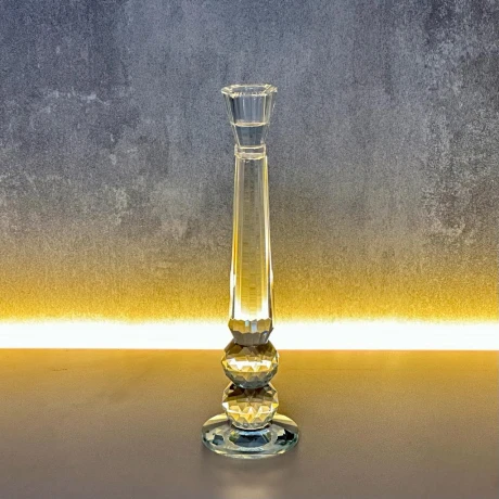 Porta Velas De Pilar Cristal Alto 25cm x Ø 4cm Porta Velas De Pilar Cristal Alto 25cm x Ø 4cm