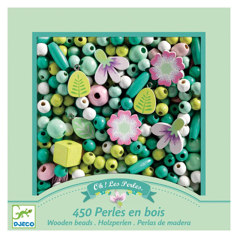 Cuentas Perlas de madera Flores Djeco Cuentas Perlas de madera Flores Djeco