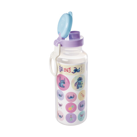 Botella Plática Abre Fácil Stitch 600 ml con Adhesivos U